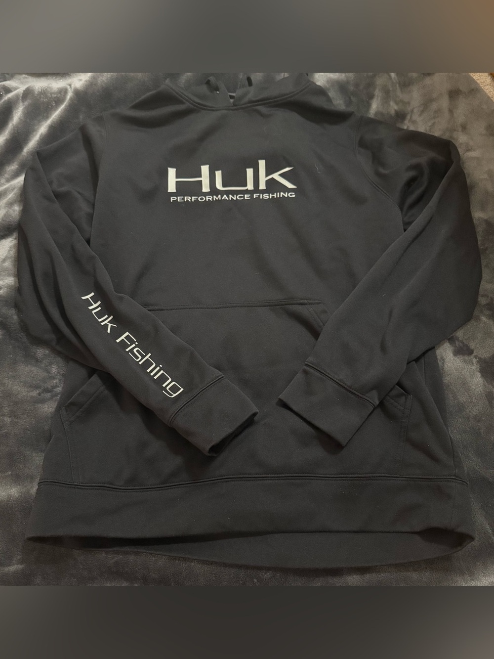Huk Black Crewneck Pullover with White Logo
